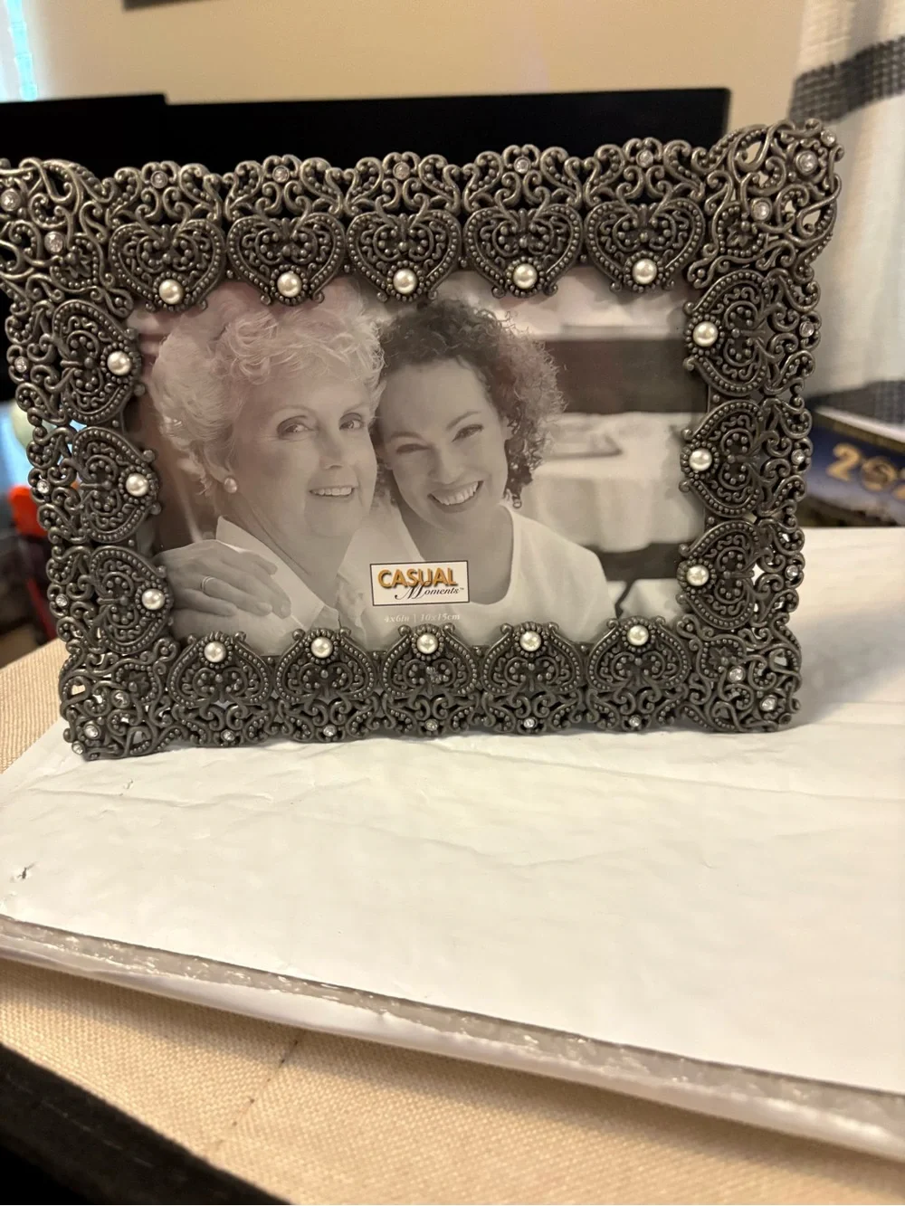 Ornate Metal pewter Picture Frame in Antique Silver